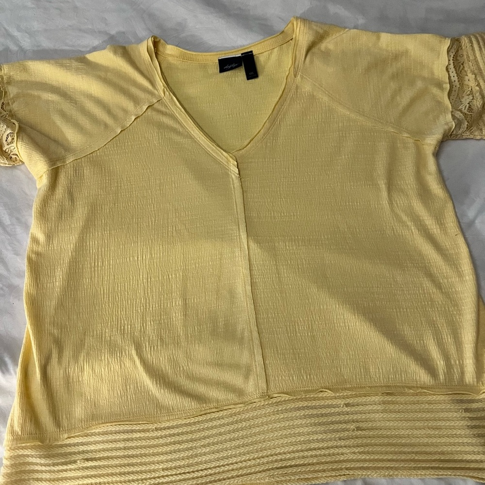 Yellow V-Neck Women's Top